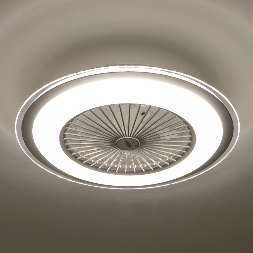 Brilagi - LED Dimmelhető lámpa ventilátorral RONDA LED/48W/230V 3000-6000K ezüst + távirányító