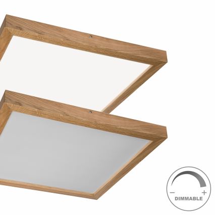 Brilagi - LED dimmelhető fürdőszobai lámpa WOODY FRAME LED/50W/230V tölgy 60x60 cm 3000-6000K IP44 + távirányítás