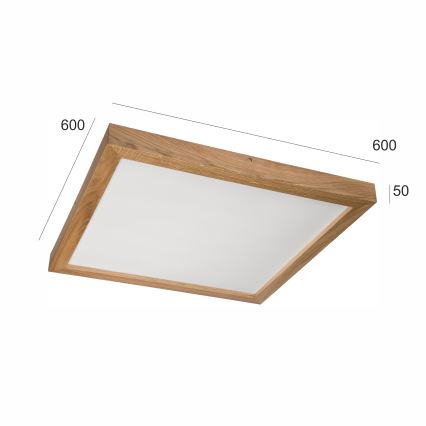 Brilagi - LED dimmelhető fürdőszobai lámpa WOODY FRAME LED/50W/230V tölgy 60x60 cm 3000-6000K IP44 + távirányítás