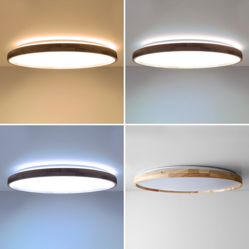 Brilagi - LED dimmelhető mennyezeti lámpatest ALSON LED/72W/230V 3000-6500K tölgy átm. 78 cm + távirányító