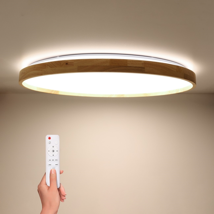 Brilagi - LED dimmelhető mennyezeti lámpatest ALSON LED/72W/230V 3000-6500K tölgy átm. 78 cm + távirányító