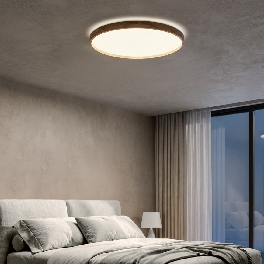 Brilagi - LED dimmelhető mennyezeti lámpatest ALSON LED/72W/230V 3000-6500K tölgy átm. 78 cm + távirányító