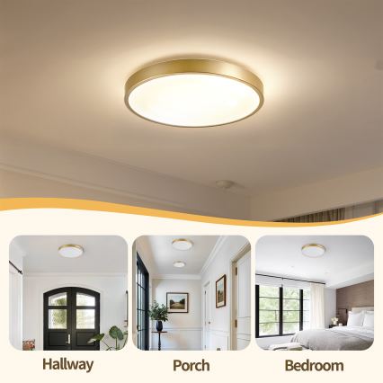 Brilagi - GLASS POOL DOUBLE LED/48W/230V dimmelhető mennyezeti lámpatest 3000-6000K 40 cm arany + távirányító