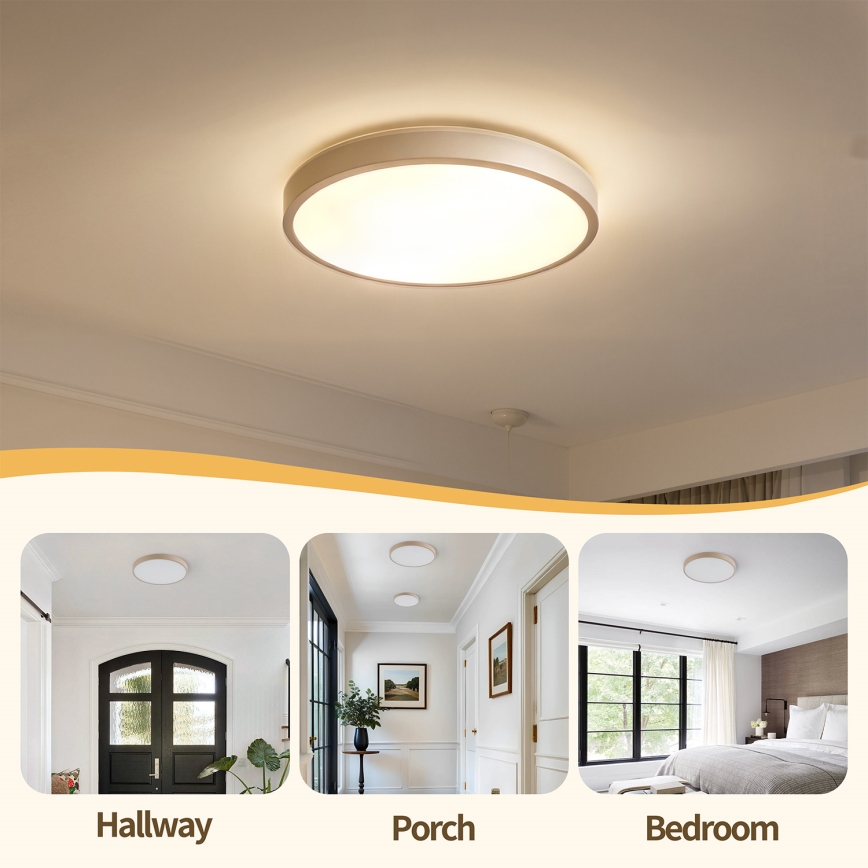Brilagi - LED dimmelhető mennyezeti lámpa GLASS POOL DOUBLE LED/48W/230V 3000-6000K 40 cm bézs + távirányító