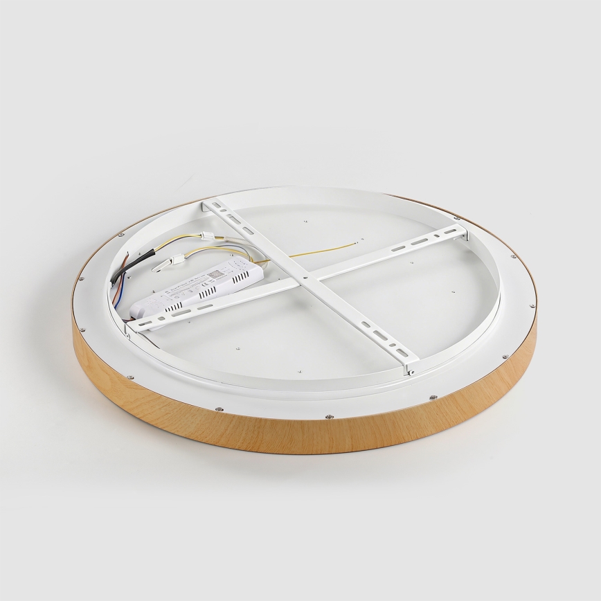 Brilagi - LED dimmelhető mennyezeti lámpa GLASS POOL DOUBLE LED/48W/230V 3000-6000K 40 cm fa hatású + távirányítóval