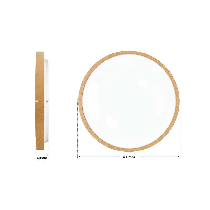 Brilagi - LED dimmelhető mennyezeti lámpa GLASS POOL DOUBLE LED/48W/230V 3000-6000K 40 cm fa hatású + távirányítóval