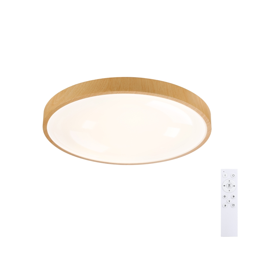 Brilagi - LED dimmelhető mennyezeti lámpatest GLASS POOL DOUBLE LED/60W/230V 3000-6000K 50 cm fa dekor + távirányító
