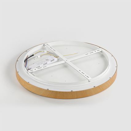 Brilagi - LED dimmelhető mennyezeti lámpatest GLASS POOL DOUBLE LED/60W/230V 3000-6000K 50 cm fa dekor + távirányító