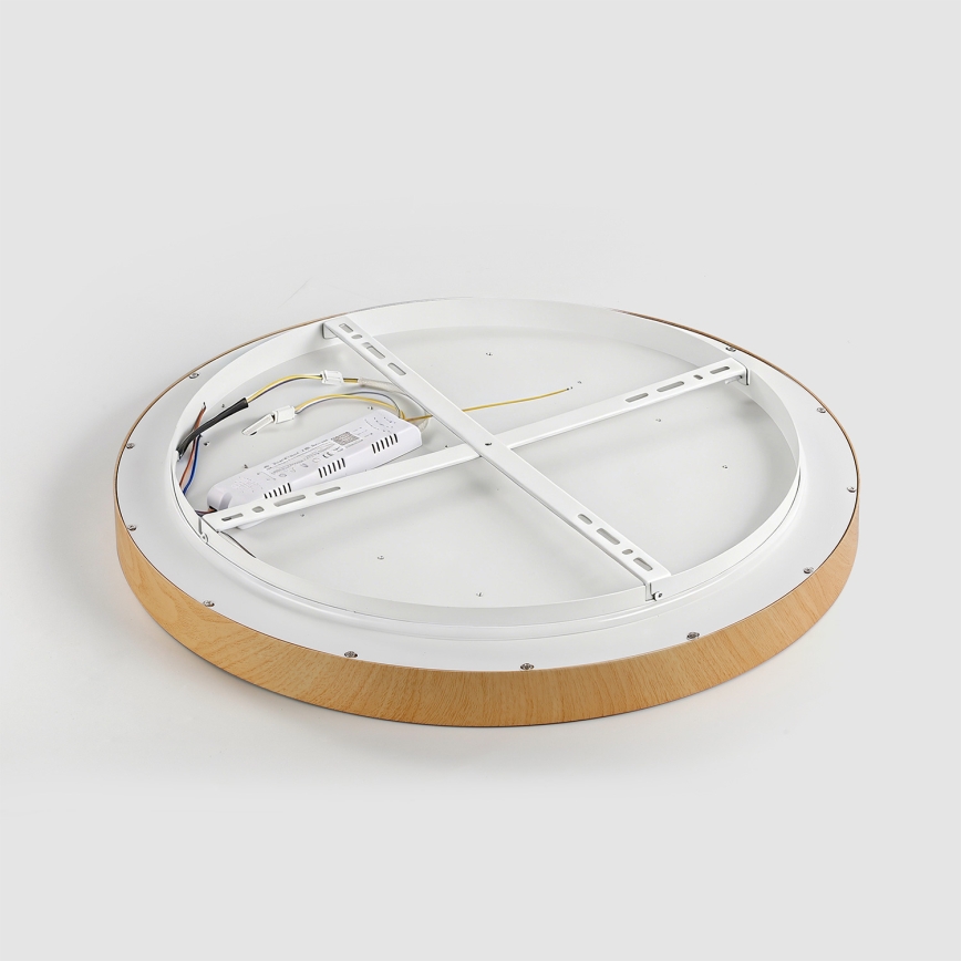 Brilagi - LED dimmelhető mennyezeti lámpatest GLASS POOL DOUBLE LED/60W/230V 3000-6000K 50 cm fa dekor + távirányító