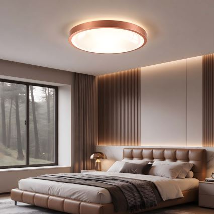 BRILAGI - LED fényerőszabályozható mennyezeti lámpa GLASS POOL DOUBLE LED/60W/230V Ø 50 cm rézszínű + távirányító