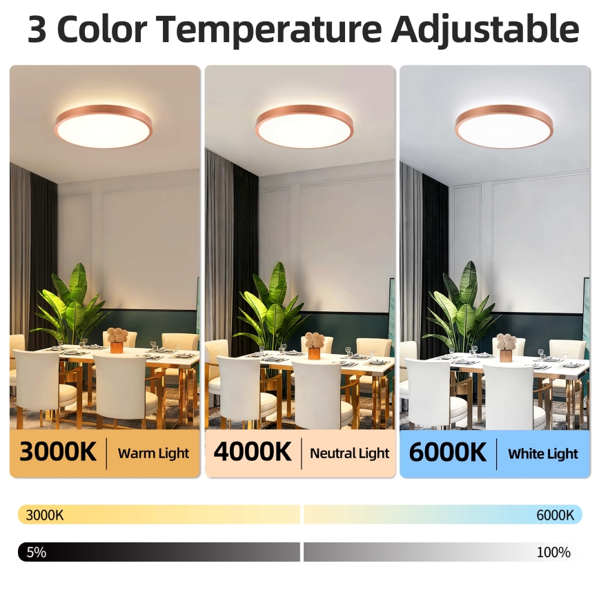 BRILAGI - LED fényerőszabályozható mennyezeti lámpa GLASS POOL DOUBLE LED/60W/230V Ø 50 cm rézszínű + távirányító
