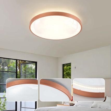 BRILAGI - LED fényerőszabályozható mennyezeti lámpa GLASS POOL DOUBLE LED/60W/230V Ø 50 cm rézszínű + távirányító