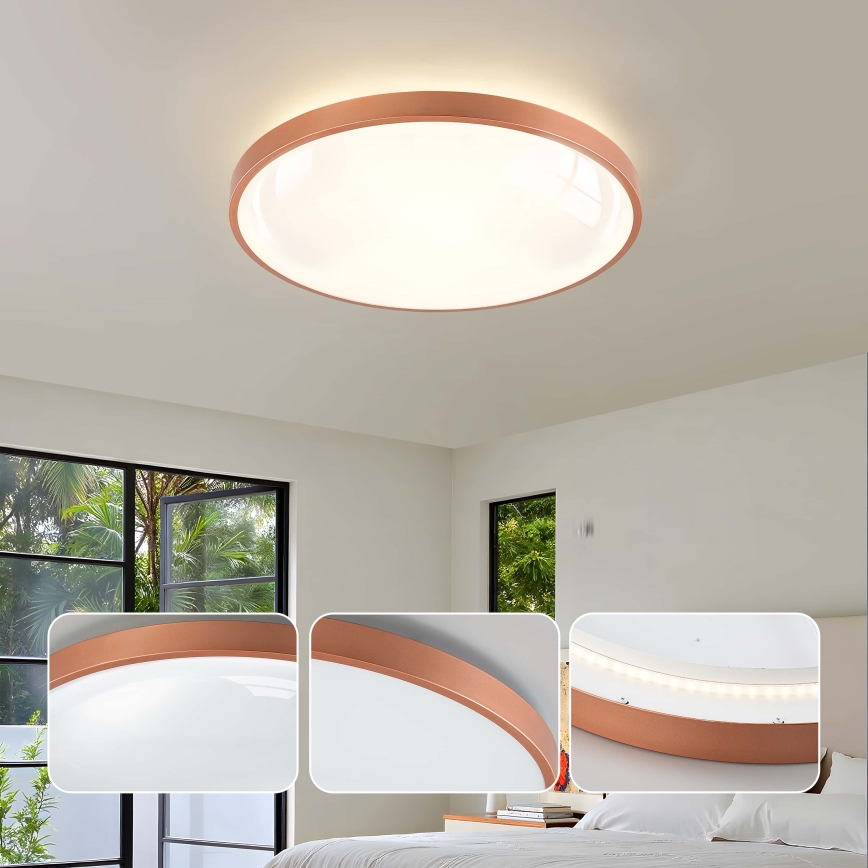 BRILAGI - LED fényerőszabályozható mennyezeti lámpa GLASS POOL DOUBLE LED/60W/230V Ø 50 cm rézszínű + távirányító