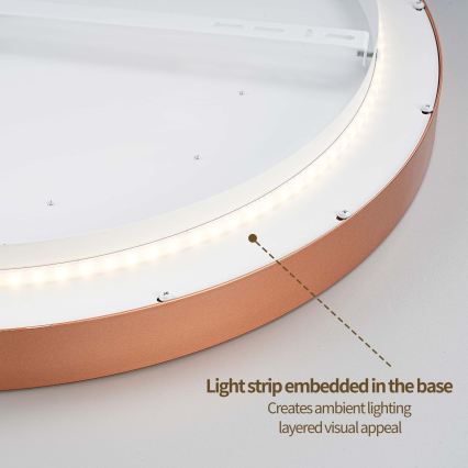 BRILAGI - LED fényerőszabályozható mennyezeti lámpa GLASS POOL DOUBLE LED/60W/230V Ø 50 cm rézszínű + távirányító