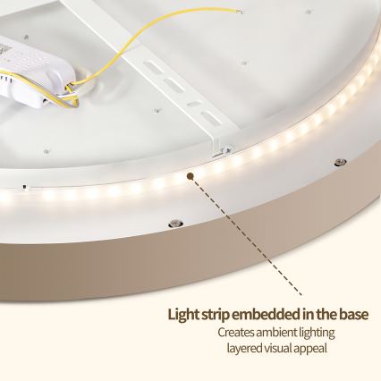 Brilagi - LED fényerőszabályozható mennyezeti lámpa GLASS POOL DOUBLE LED/80W/230V 3000-6000K 60 cm bézs + távirányító