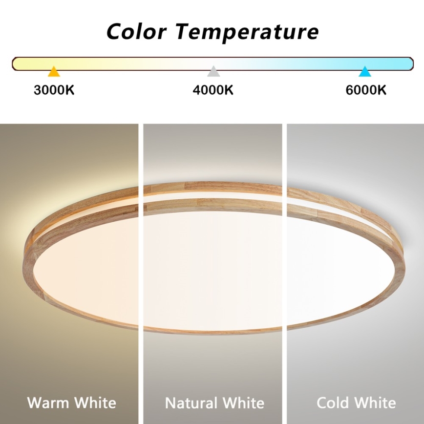 Brilagi - Dimmelhető mennyezeti lámpatest MOLINA LED/128W/230V 3000-6000K tölgy átmérő 100 cm + távirányító