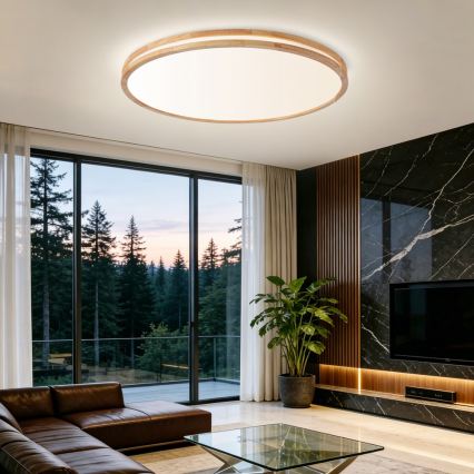 Brilagi - Dimmelhető mennyezeti lámpatest MOLINA LED/128W/230V 3000-6000K tölgy átmérő 100 cm + távirányító
