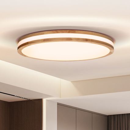 Brilagi - LED dimmelhető mennyezeti lámpa MOLINA LED/72W/230V 3000-6500K tölgy átm. 78 cm + távirányító