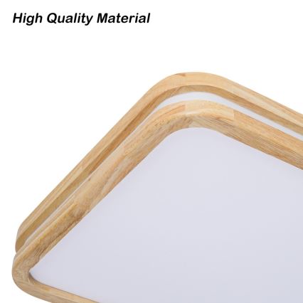 Brilagi - LED fényerőszabályozható mennyezeti lámpatest MOLINA SQUARE LED/54W/230V 3000-6000K tölgy 60x40 cm + távirányító