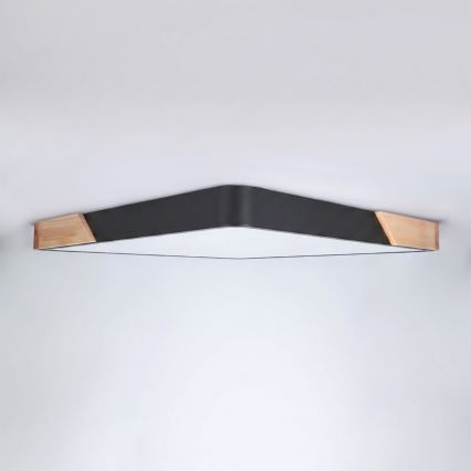 Brilagi - LED dimmelhető mennyezeti lámpatest PILANA LED/48W/230V 3000-6500K tölgy/fekete 56x56 cm + távirányítóval