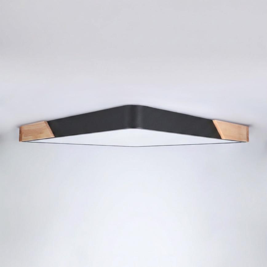 Brilagi - LED dimmelhető mennyezeti lámpatest PILANA LED/48W/230V 3000-6500K tölgy/fekete 56x56 cm + távirányítóval