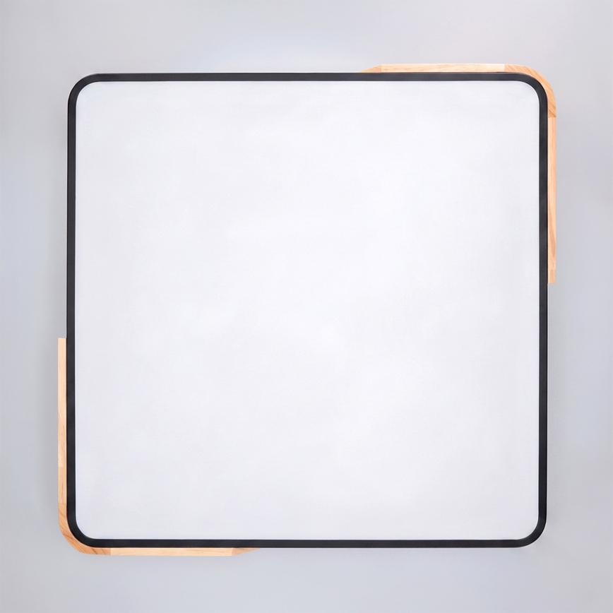 Brilagi - LED dimmelhető mennyezeti lámpatest PILANA LED/48W/230V 3000-6500K tölgy/fekete 56x56 cm + távirányítóval