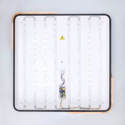 Brilagi - LED dimmelhető mennyezeti lámpatest PILANA LED/48W/230V 3000-6500K tölgy/fekete 56x56 cm + távirányítóval