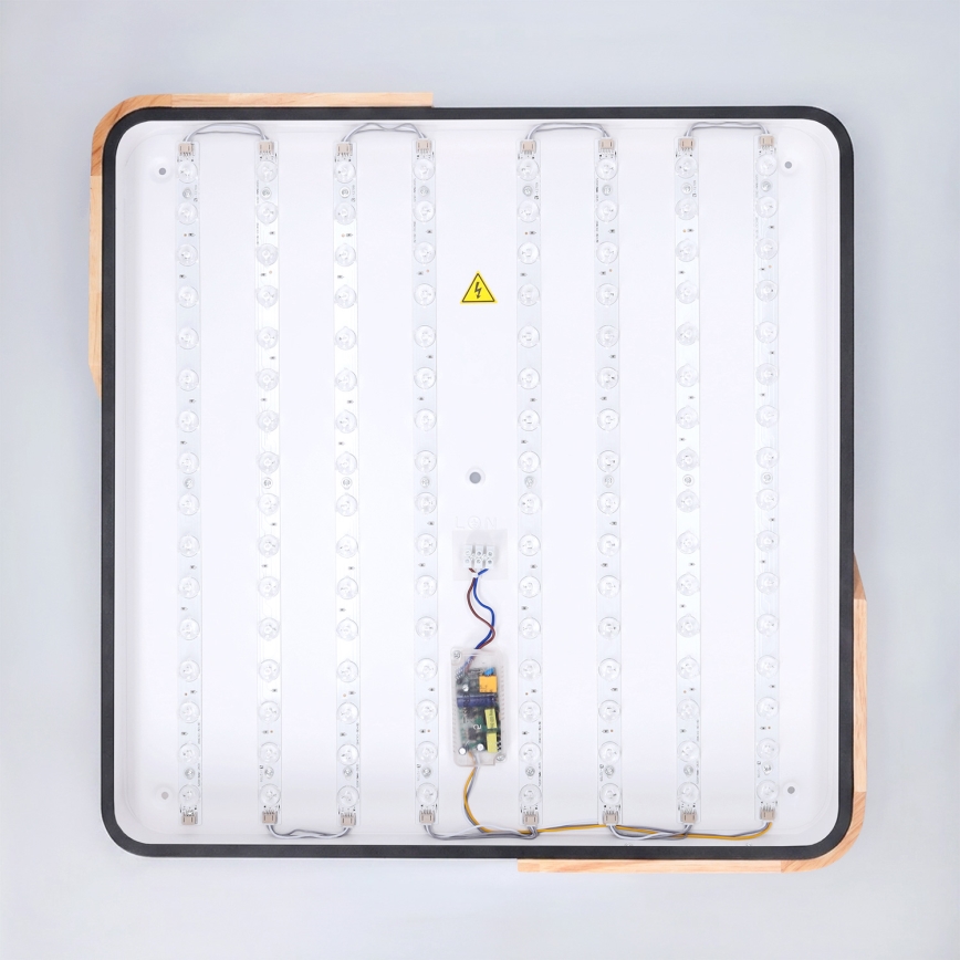 Brilagi - LED dimmelhető mennyezeti lámpatest PILANA LED/48W/230V 3000-6500K tölgy/fekete 56x56 cm + távirányítóval