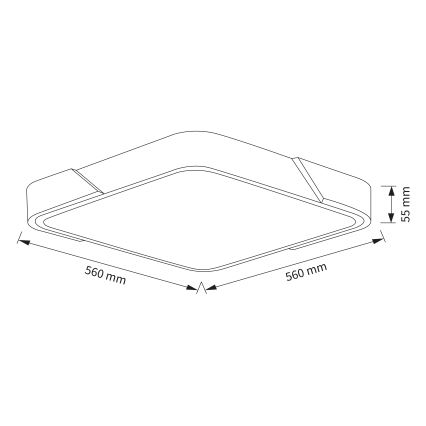 Brilagi - LED dimmelhető mennyezeti lámpatest PILANA LED/48W/230V 3000-6500K tölgy/fekete 56x56 cm + távirányítóval