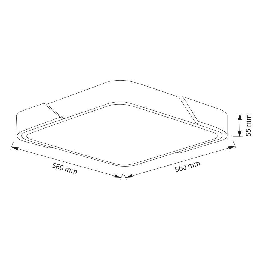 Brilagi - LED dimmelhető mennyezeti lámpatest PILANA LED/48W/230V 3000-6500K tölgy/fekete 56x56 cm + távirányítóval