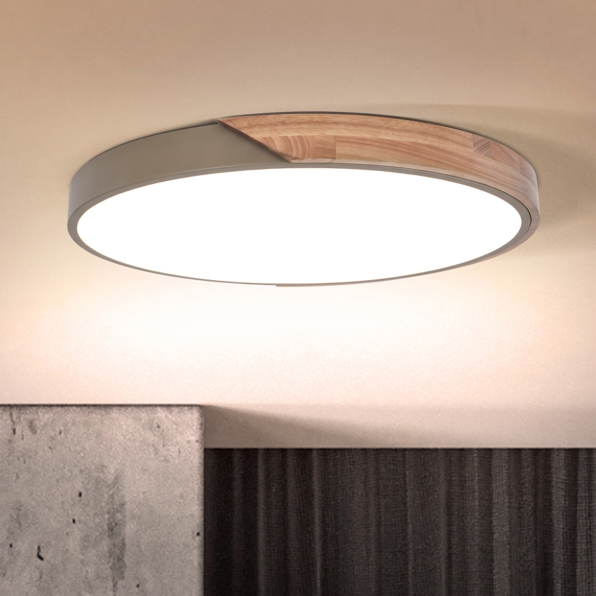 BRILAGI - LED dimmelhető mennyezeti lámpatest PILANA LED/60W/230V 3000-6500K tölgy/bézs átmérő: 60 cm + távirányító