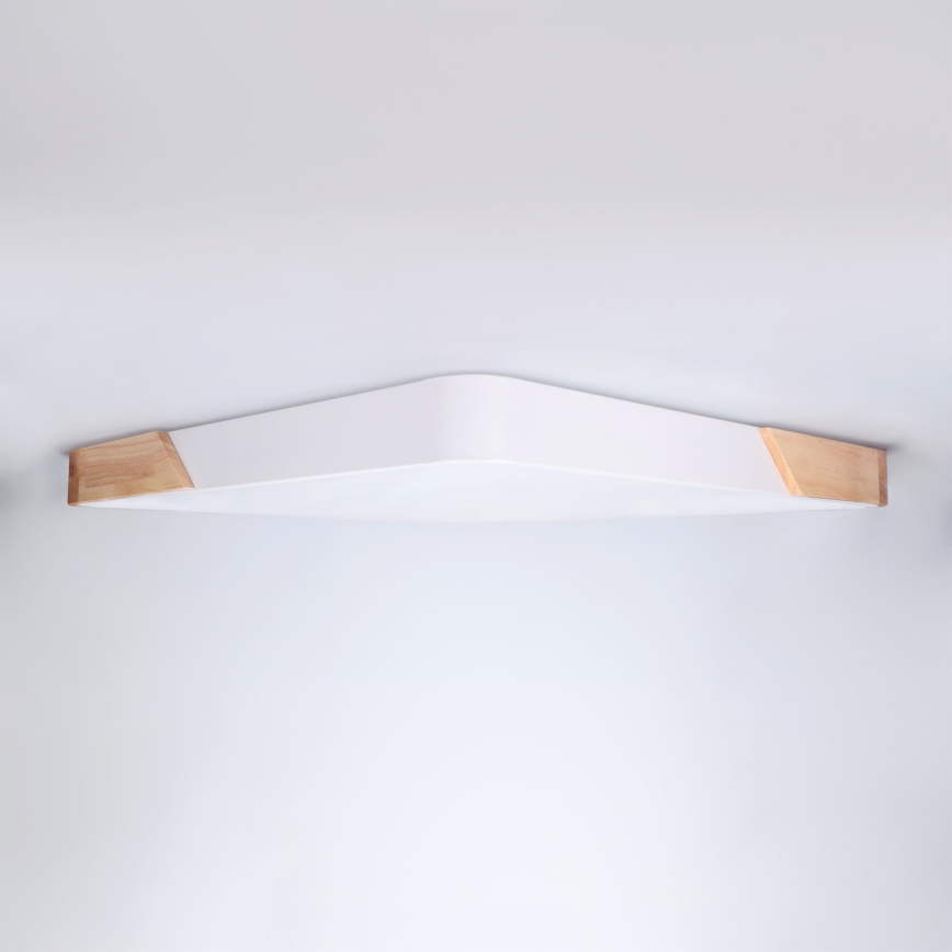 Brilagi - LED Dimmelhető mennyezeti lámpa PILANA LED/60W/230V 3000-6500K tölgy/fehér 56x56 cm + távirányító
