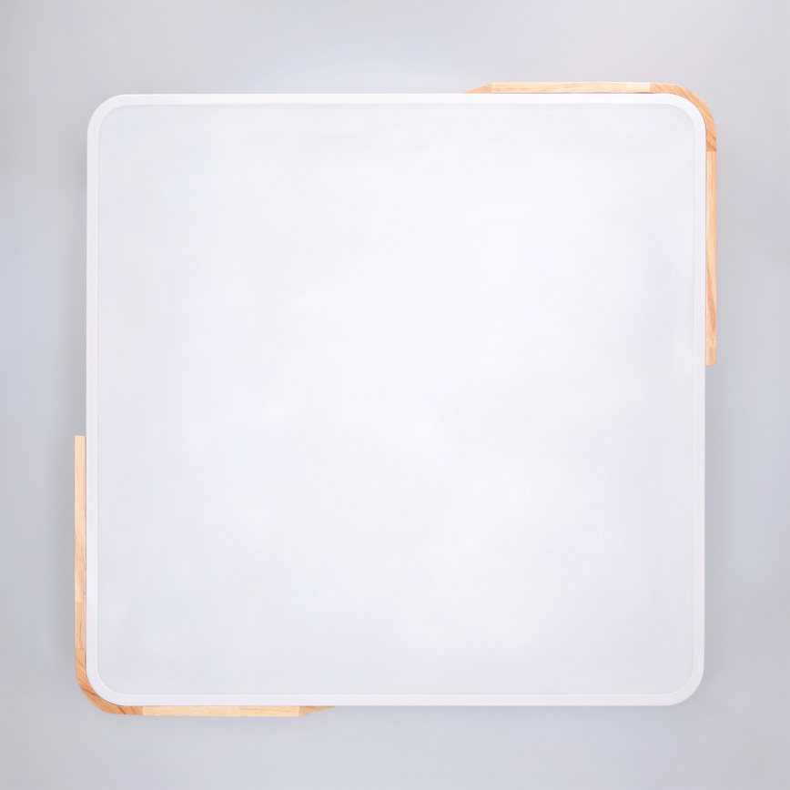 Brilagi - LED Dimmelhető mennyezeti lámpa PILANA LED/60W/230V 3000-6500K tölgy/fehér 56x56 cm + távirányító