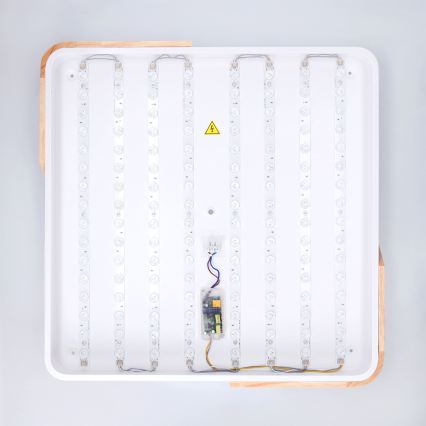 Brilagi - LED Dimmelhető mennyezeti lámpa PILANA LED/60W/230V 3000-6500K tölgy/fehér 56x56 cm + távirányító