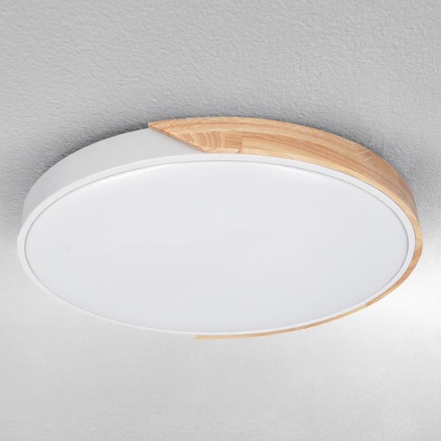 Brilagi - LED dimmelhető mennyezeti lámpa PILANA LED/60W/230V 3000-6500K tölgy/fehér, átmérő 60 cm + távirányító
