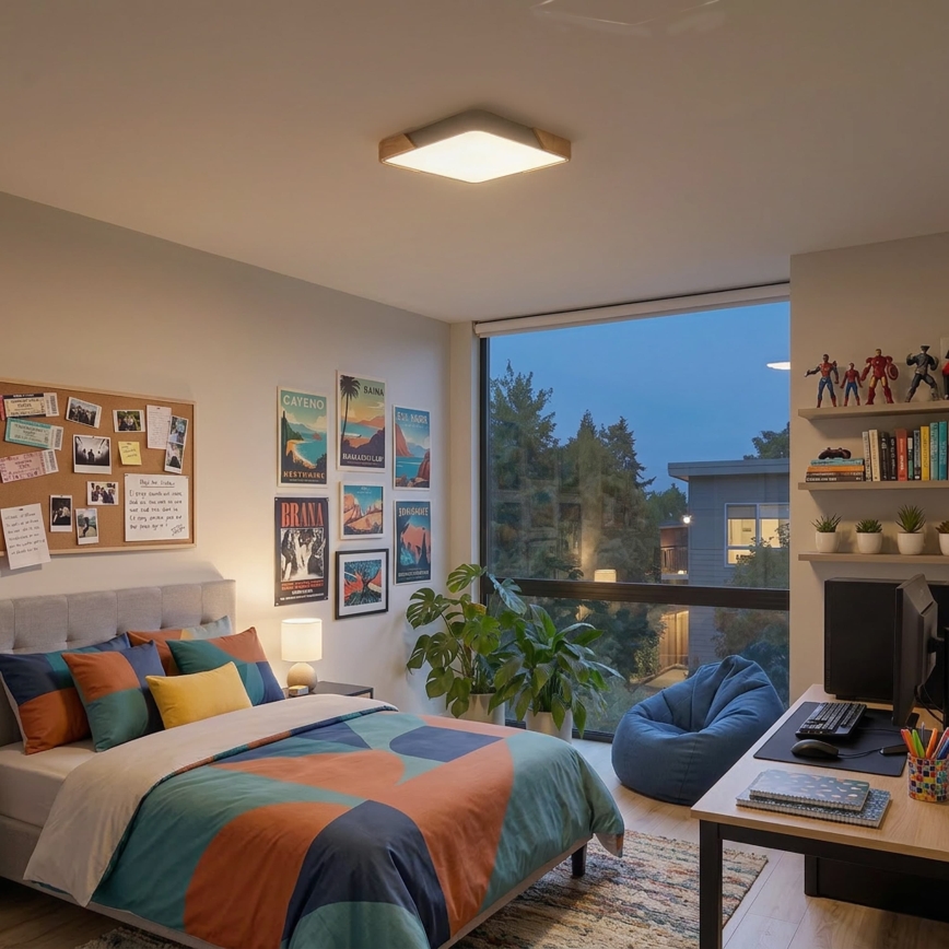 BRILAGI - LED Dimmelhető mennyezeti lámpatest PILANA SQUARE LED/48W/230V 3000-6500K tölgy/bézs 42x42 cm + távirányító