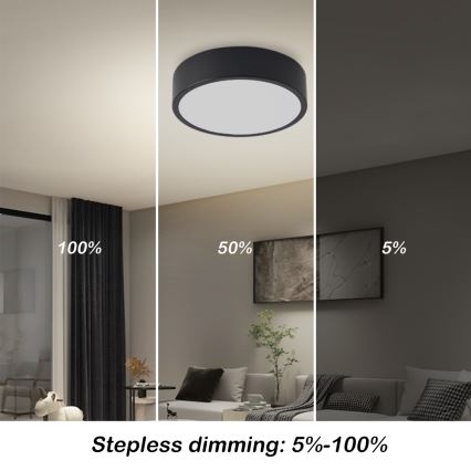 Brilagi - POOL LED fényerőszabályozható mennyezeti lámpa LED/18W/230V 3000-6000K 20 cm fekete + távirányító