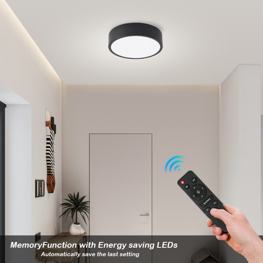 Brilagi - POOL LED fényerőszabályozható mennyezeti lámpa LED/18W/230V 3000-6000K 20 cm fekete + távirányító