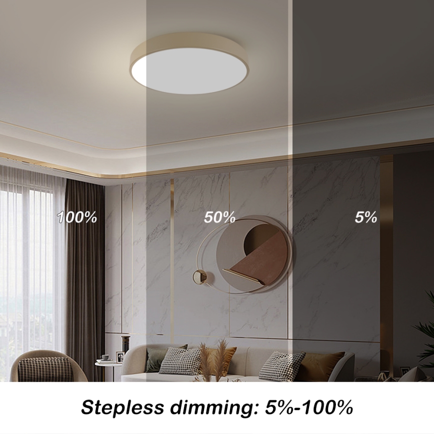 Brilagi - LED dimmelhető mennyezeti lámpatest POOL LED/60W/230V 3000-6000K átm. 60 cm bézs + távirányító