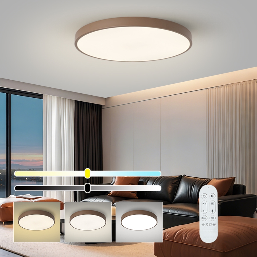 Brilagi - fényerőszabályozható LED lámpatest POOL SMART LED/100W/230V Ø 80 cm Wi-Fi Tuya + távirányító barna