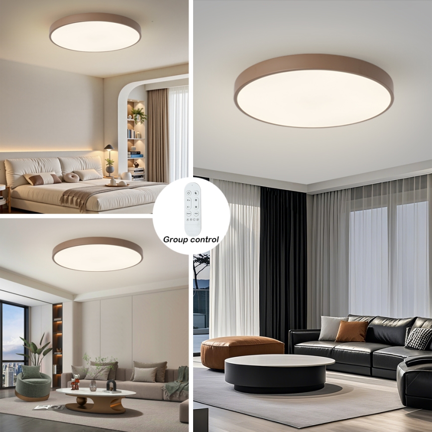 Brilagi - fényerőszabályozható LED lámpatest POOL SMART LED/100W/230V Ø 80 cm Wi-Fi Tuya + távirányító barna