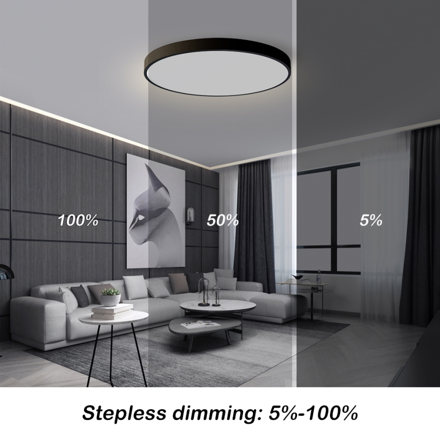 Brilagi - LED dimmelhető mennyezeti lámpatest POOL SMART LED/100W/230V 3000–6000K Ø 80 cm Wi-Fi Tuya fekete + távirányító