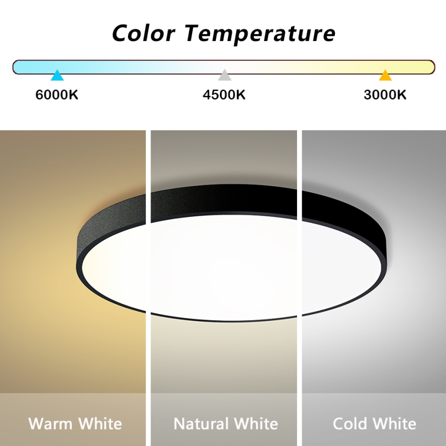 Brilagi - LED dimmelhető mennyezeti lámpatest POOL SMART LED/100W/230V 3000–6000K Ø 80 cm Wi-Fi Tuya fekete + távirányító
