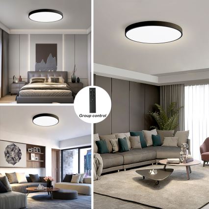 Brilagi - LED dimmelhető mennyezeti lámpatest POOL SMART LED/100W/230V 3000–6000K Ø 80 cm Wi-Fi Tuya fekete + távirányító