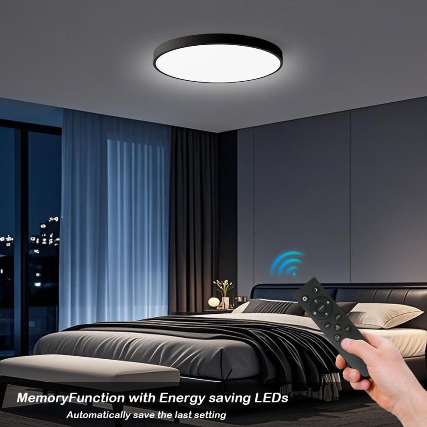 Brilagi - LED dimmelhető mennyezeti lámpatest POOL SMART LED/100W/230V 3000–6000K Ø 80 cm Wi-Fi Tuya fekete + távirányító
