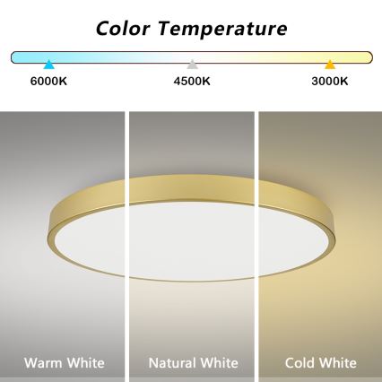 Brilagi - LED dimmelhető mennyezeti lámpatest POOL SMART LED/128W/230V 3000-6000K 100 cm arany Wi-Fi Tuya + távirányító