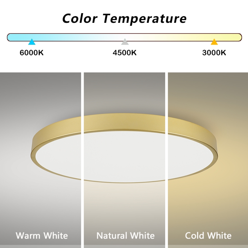 Brilagi - LED dimmelhető mennyezeti lámpatest POOL SMART LED/128W/230V 3000-6000K 100 cm arany Wi-Fi Tuya + távirányító