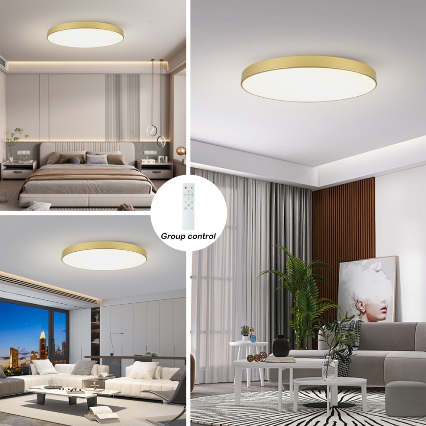 Brilagi - LED dimmelhető mennyezeti lámpatest POOL SMART LED/128W/230V 3000-6000K 100 cm arany Wi-Fi Tuya + távirányító
