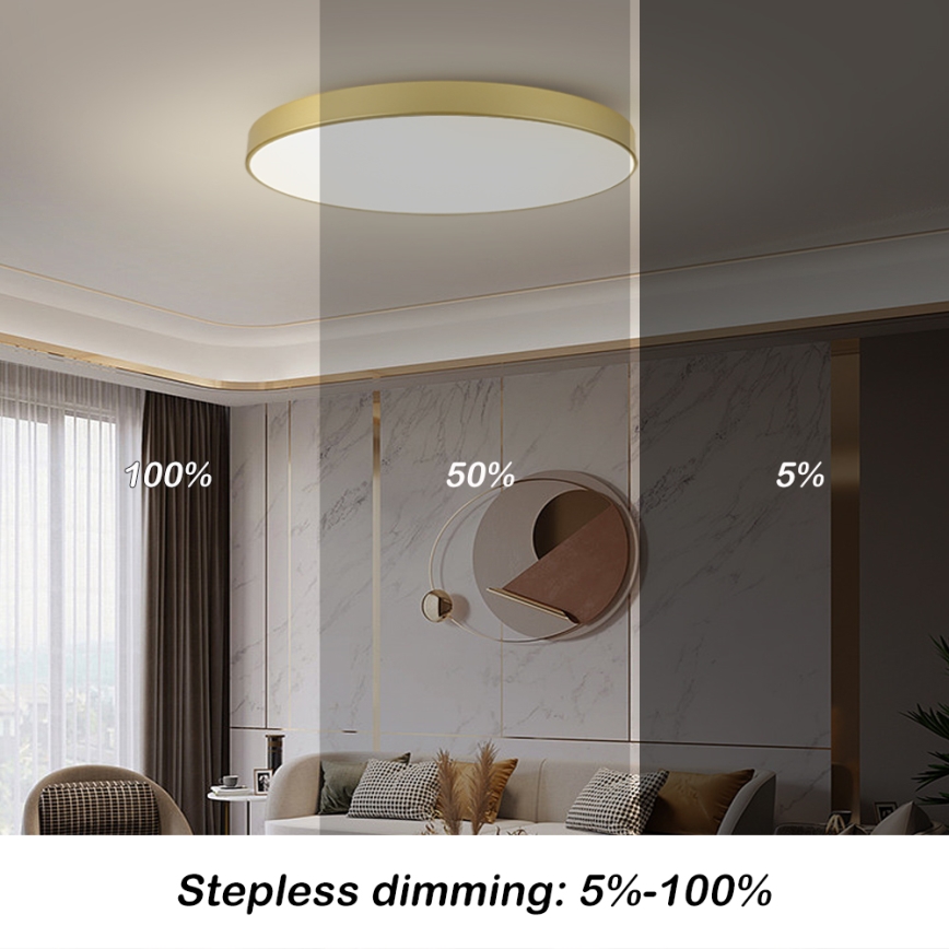 Brilagi - LED dimmelhető mennyezeti lámpatest POOL SMART LED/128W/230V 3000-6000K 100 cm arany Wi-Fi Tuya + távirányító