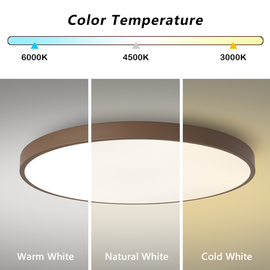 Brilagi - Dimmelhető LED lámpatest POOL SMART LED/128W/230V átm. 100 cm 3000-6000K Wi-Fi Tuya + távirányító barna
